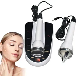 Beauty Microneedle Roller Ultrasonic Massager High Frequence Face Lyft Strimmar hudmaskin och ögonmassageanordning med 2 sond 231020