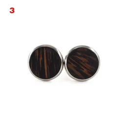 Cuff Links 1 Pair Trendy Round Walnut Wood Cufflinks Blank Cuffs Men Shirt Accessories Gifts NOV99 231020