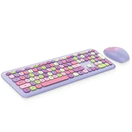 Tastaturen Mofii Kabellose Tastatur- und Maus-Kombination Slim Compact 2 4G USB Full Size 110 Tasten 231019