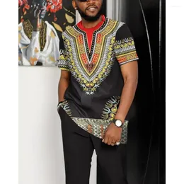 Tute da uomo Afrika Dashiki Pant Set Summer Street a maniche corte 2 pezzi Tuta sportiva da jogging Tuta oversize da uomo