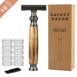 Elektryczne golarki Haward Safety Razor for Mężczyzn kobiety pasuje do wszystkich łopat brzytwy podwójnej krawędzi Ekologiczne golenie brzytwa wykonane z bambusowej miedzianej zero odpadów 231020