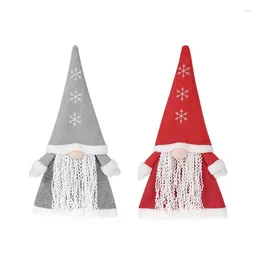 Decorações de natal topo da árvore sem rosto idosos chapéu de malha festa festiva papai noel toppers para decoração de mesa de casa