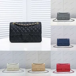 CF Bags Diseñador de bolsos de lujo Bolso cruzado Bolso bandolera con solapa Bolso de moda de cuero de caviar Bolsos de hombro dorados y plateados para mujer Bolsos de lujo para dama