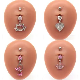 Nasenringe Stollen Nasenringe Stollen Bauchnabel Ring für Frauen trendy rosa Schmetterling süße Katzendesign Sexy Mode Navel Edelstahl Piercing Schmuck 231019