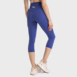 Strój jogi z sportowymi legginsami Summer Women Nylon Bezproblemowe spodnie z wysokim talią oddychając miękkie podnoszenie bioder 7 punktów 231020