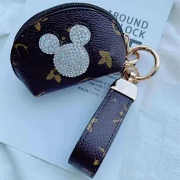 Bransbyopia keychain buckles مفاتيح السيارة مفاتيح حقيبة مفتاح رنين لطيف زهرة بني لا راينستون الماوس بو الجلود المفاتيح قلادة des251e