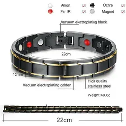 Charm Bracelets 2021 Therapeutic Energy Healing Bracelet Women Men Couple Jewelry Titanium Steel Magnetic Therapy246i