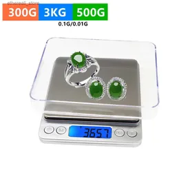 Badezimmer-Küchenwaage, 3 kg/0,1 g, 500 g/0,01 g, digitale Küchenwaage, Mini-Schmuckwaage, elektronisches Gramm mit 2 Tabletts, Diamant-Gewichtungswaage, 50 % Rabatt auf Q231020