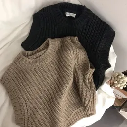 Кардиган, осенний вязаный свитер для мальчиков и девочек, жилет 231019