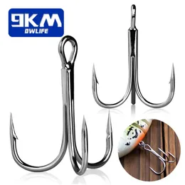 Anzóis de pesca Ganchos agudos de pesca 25 ~ 50 unidades Brabed Sharp Triple Sea Fishing Hooks Iscas duras para água doce Acessórios de pesca em água salgada 231020