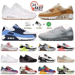 air max 90 nike airmax 90s Sneakers Running Shoes Max90 Airs White Gum Wolf Grey Infrared AirsMx 90s Trainers Dhgate Mens Women 36-47 【code ：L】