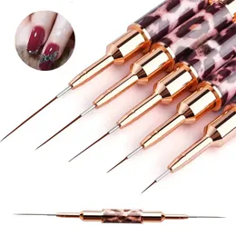 Makeup Tools Nail Art Liner Brushes Double Head Leopard Print Acrylic French Stripe Drawing Painting Pen Gel Polish Manicure 231020