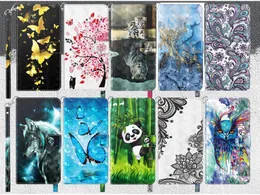 3D Wolf Bird Leather Plånbok Fall för iPhone 14 Pro Max 13 12 Mini 11 XS XR X 8 7 6 SE 5 5S LACE Flower Flip Cover Cartoon Panda ID Card Slot Strap Butterfly Book Pouch Purse Purse