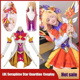 Cosplay Game Star Guardian Seraphine Cosplay LOL League of Legends Costume Wig Anime Sexig Woman Dress Outfit Halloween Fullsets ny hud