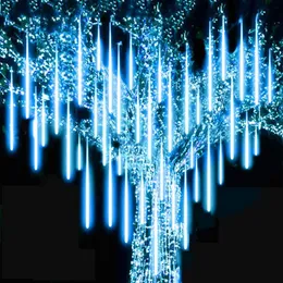 Рождественские украшения 50 см 30 см 8 трубок водонепроницаемый метеоритный дождь дождь светодиодные гирлянды уличные украшения сада для домашнего дерева EUUS Plug 231019