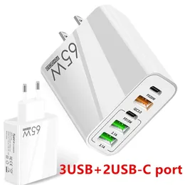 Зарядные устройства для мобильных телефонов Зарядное устройство USB C Быстрая зарядка 65 Вт Тип PD QC3 0 Мобильный адаптер для планшета Realme oneplus 231019