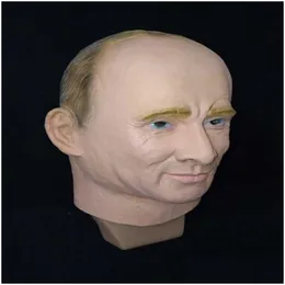 Maski imprezowe maski imprezowe Prezydent Rosyjski Władimir Putin lateksowy maska ​​fl twarz Halloween Rubber Masquerade Adt Cosplay Fancy Costume Home Dhzda