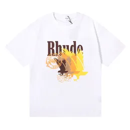 rhude shirt mens designer t shirt workout shirts for men oversized t shirts tee t-shirt 100%cotton rhude tshirts vintage short sleeve US Size