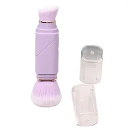 Pincéis de maquiagem blush cosméticos chanfrados sombra de olho viagem base líquida dupla extremidade macia pó solto retrátil portátil