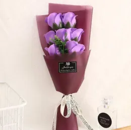 Универсальные креативные 7 маленьких букетов роз, имитация мыла, цветов на свадьбу, День Святого Валентина, День матери, подарки на День учителя
