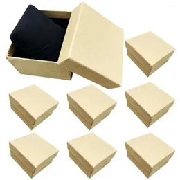 مربعات مشاهدة 8pcs Kraft Paper Storage Trinkets Boping Box Wristwatches حامل الألمنيوم