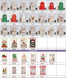 54 Styles Canvas Christmas Santa Bags أكياس كبيرة من الحلوى Santa Claus Sacks أكياس هدايا لزينة عيد الميلاد HH923724053063