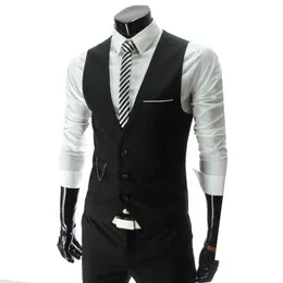 E-Baihui 2021 Ankomstklänning Västar för män Slim Fit Mens Suit Vest Male Waistcoat Gilet Homme Casual ärmlös formell affär JAC289N