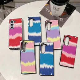 Luksusowe projektanta etui telefoniczne dla Samsung Fold 5 4 3 2 Flower Litera Drukuj z tyłu skórzana skorupa tpu Shoctproof Cover Fold5 Fold4 Fold3 Fold2 Bumper