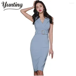 Vestidos casuais elegante sexy lápis vestido mulheres 2023 verão magro negócios bainha bodycon ol escritório desgaste vestidos