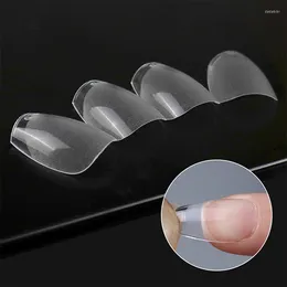 False Nails 120pcs XXS Acrylic Short Almond Salon Clear Matte Full Cover Sculpted Soft Gel Nail Tips Press On Artificial Fake