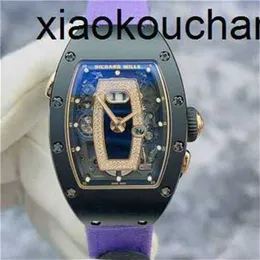 RicharsMiers Orologio automatico SuperClone KV Factory da donna RM037 Lato nero placcato in oro da donnaFibra di carbonio zaffiro Spedito da Fedex4RPO