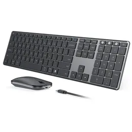 Keyboard Mouse Combos Wireless Bluetooth and Combo Multi Device Rechargeable Slim for Win 8 10 Pro Air iPad 231019
