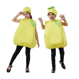 cosplay Eraspooky Halloween Child Fruit Costume Kid Funny Lemon Cosplay Outfit Cartoon Food Jumpsuit with Hat Carnival Party Fancy Dresscosplay