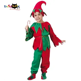 Cosplay Eraspooky 2018 Natal Cosplay BoysChristmas Trajes para Crianças Papai Noel Menina Carnaval Festa Fantasia Vestido Chapéu de Elfo Outfitcosplay