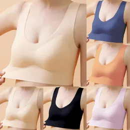 Completo da yoga per donna, schiena, bellezza, pizzo senza traccia, lattice, piccolo petto avvolto e seno laterale, chiusura frontale antigoccia, reggiseni senza fili per le donne