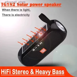 Handy-Lautsprecher TG182 Bluetooth-Lautsprecher Tragbare Säule Drahtlose 3D-Stereo-Musikbox Solar Power Bank Boombox MP3-Lautsprecher Außenlautsprecher Q231021