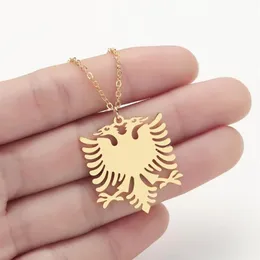 Pendant Necklaces WANGAIYAO Stainless Steel Accessories Albanian Eagle Golden Necklace Couple Fashion Personality Item Jewelry260U