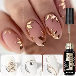 Nagellack lilycute 5 ml guld sliver metall foder gel fransk stil super ljus spegel drag linje graffiti målning rand 231020