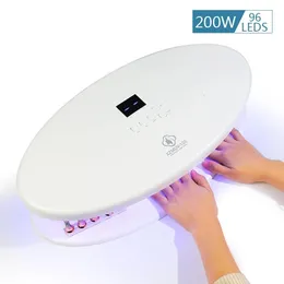 Nail Dryers 96 LEDs Nail Dryer UV LED High Power Nail Lamp Machine LCD Screen Smart Sensor with Timmer Large Volume Pro Curing All Gels 231020