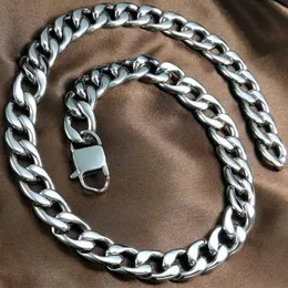 16mm bredd rostfritt stål 316l tunga män kvinnor halsband all polerad halsband398 silver ton309a