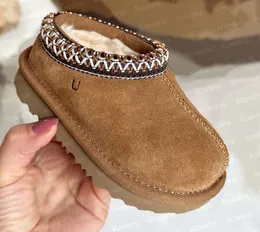 الأطفال الصغار تسمان II Slippers tazz Baby Shoes Chestnut Fur Slides Sheepesk Sheerling الكلاسيكية الفائقة الحذاء الشتوية الشتاء على الصوف الصغير Big125