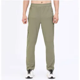 Lu Align Lu Pantaloni da corsa fitness da uomo autunnali con cintura elastica ampia e tasche laterali