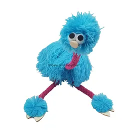 36cm/14 inç dekompresyon oyuncak muppets hayvan kukla el kuklaları oyuncaklar peluş devekuşu marionette bebek 5 renk için c5569