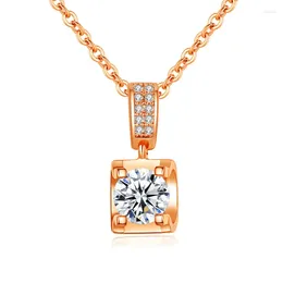 Pendant Necklaces LOYE Hanging Necklace Cubic Zirconia Crystal Link Chain For Women Trendy Rhinestone Collar Jewelry