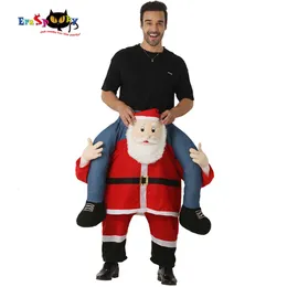 cosplay Eraspooky Funny Ride on Me Santa Claus Christmas Costume for Adult Carry Back Carnival Novelty Pants Dress Upcosplay