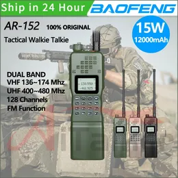 Walkie Talkie BaoFeng AR 152 VHF UHF HAM RADYO 15W GÜÇLÜ 12000MAH Pil Taşınabilir Taktik Oyun Bir PRC 152 İki Yol 231019