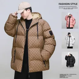 Мужские пуховые парки в Корейском стиле, зимняя куртка с капюшоном, мужское толстое пальто на хлопковой подкладке, свободная парка для пары, размер M5XL M999 231020