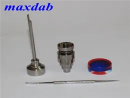 10mm 14mm 18mm قابلة للتعديل Titanium Tool Set Glass Bong Bong Gr2 Gr2 Titaniums Nails with Carb Cap Dabber Tools Slicone Jar 3531946