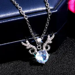 Pendant Necklaces CAOSHI Exquisite Antler Shape Necklace With Bright Round Cut Cubic Zirconia For Women Elegant Daily Collocation Jewelry