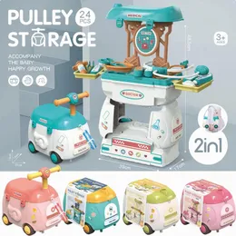 مطابخ تلعب الطعام التظاهر Play House 2 في 1 محاكاة المطبخ Toy Trolley Trolley لعب الأدوار الأدوات Doctor Cosmetic أدوات هدايا للأطفال 231019